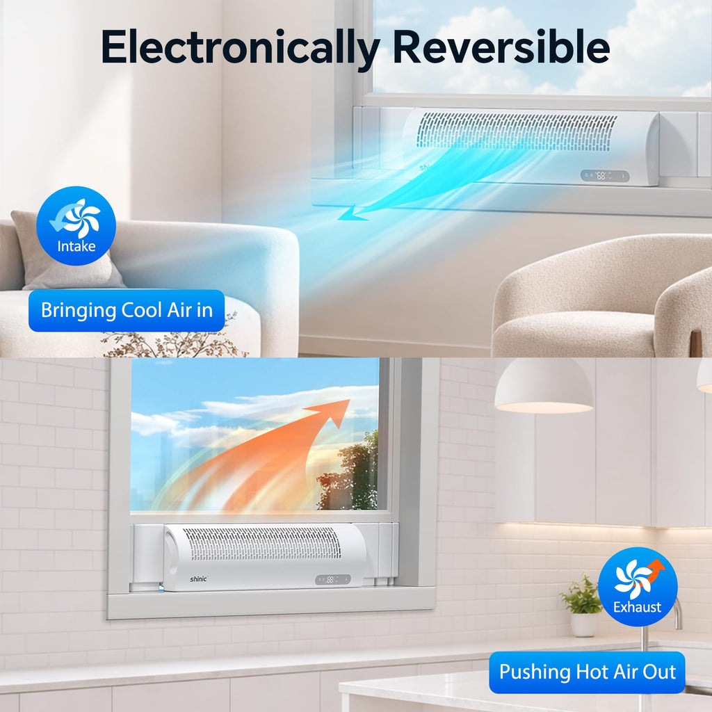 White Reversible Airflow Window Fan with Remote H346777