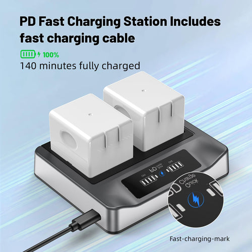 2-Pack Rechargeable Batteries with Charging Station O9673