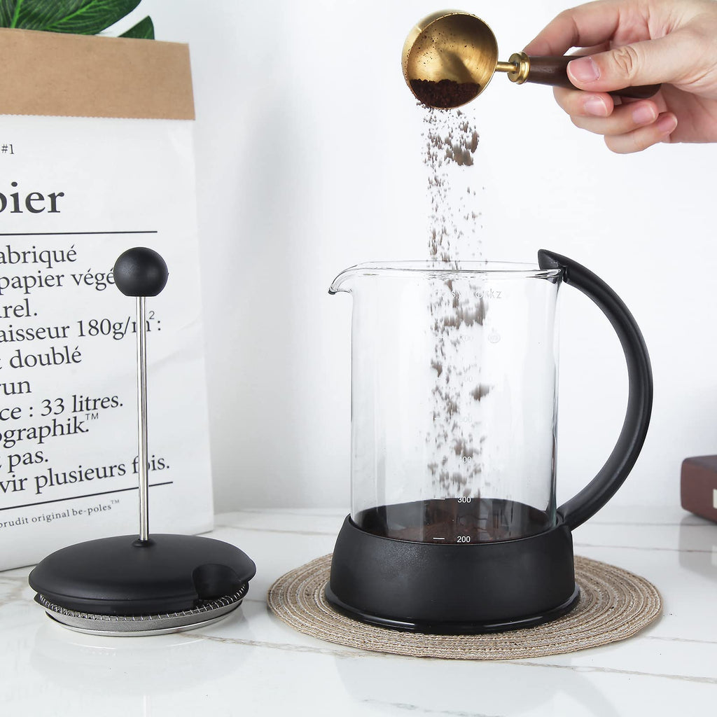 12 oz French Press Coffee Tea Maker with 10g Measuring Spoon G8693