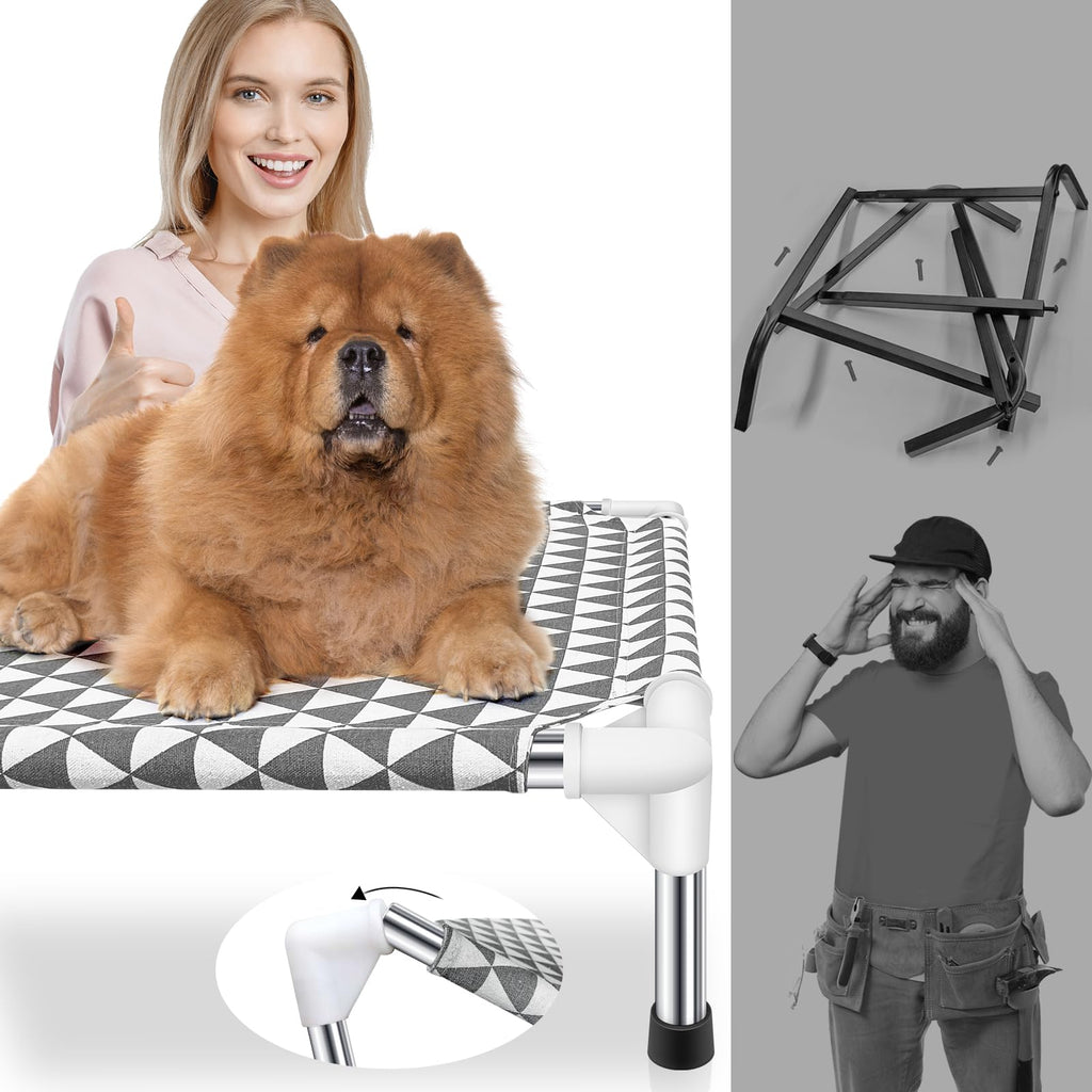 Medium Cotton Elevated Outdoor Dog Bed N7135