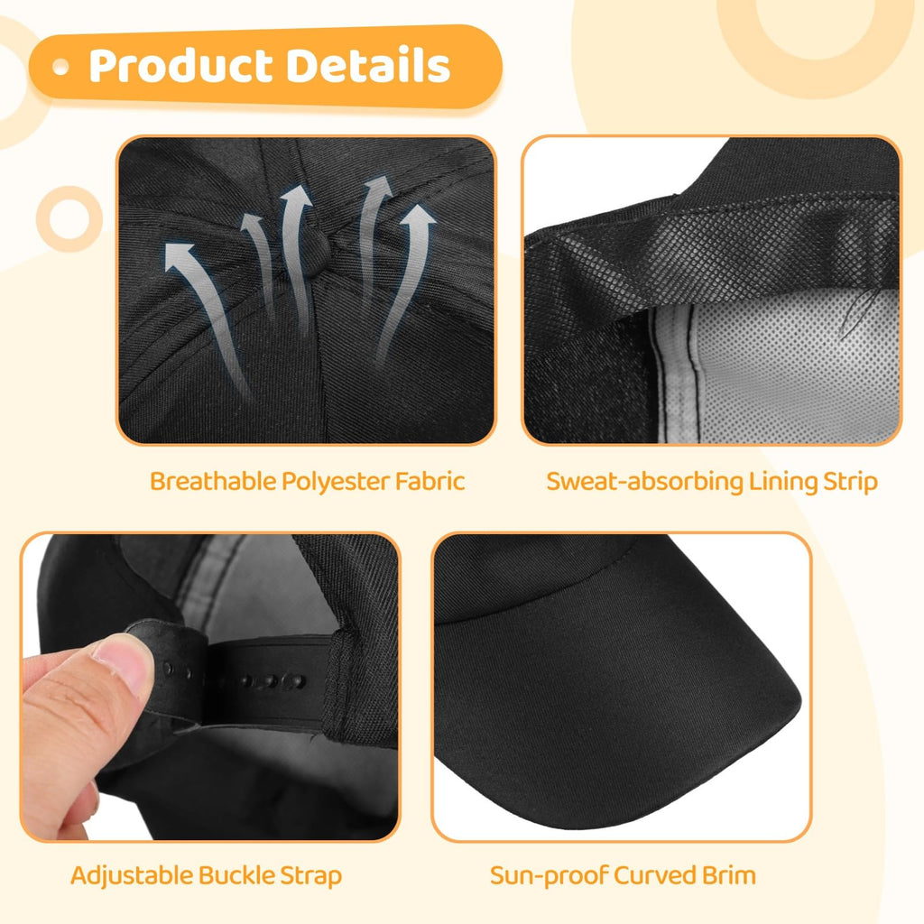 Black Adjustable Polyester Baseball Caps J555