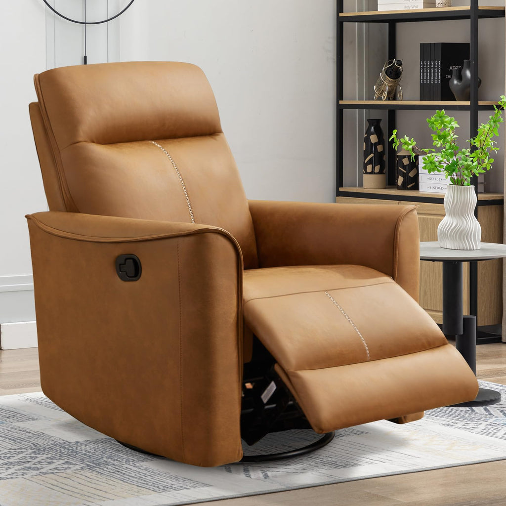 Manual Swivel Rocker Recliner Faux Leather X96979