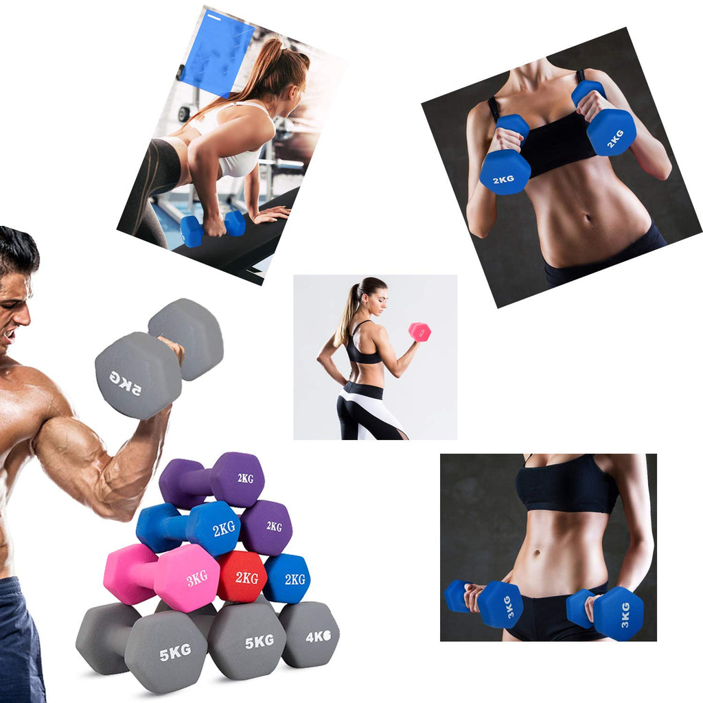 Set of 2 Rubber Hex Dumbbell Weight, 5-50 LB S2724