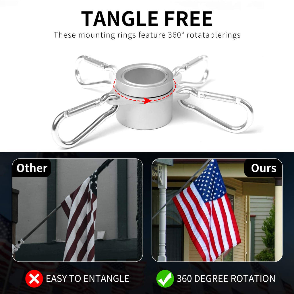 6 Ft Stainless Steel Flag Pole Kit with 3x5 Ft Nylon Flag B85003