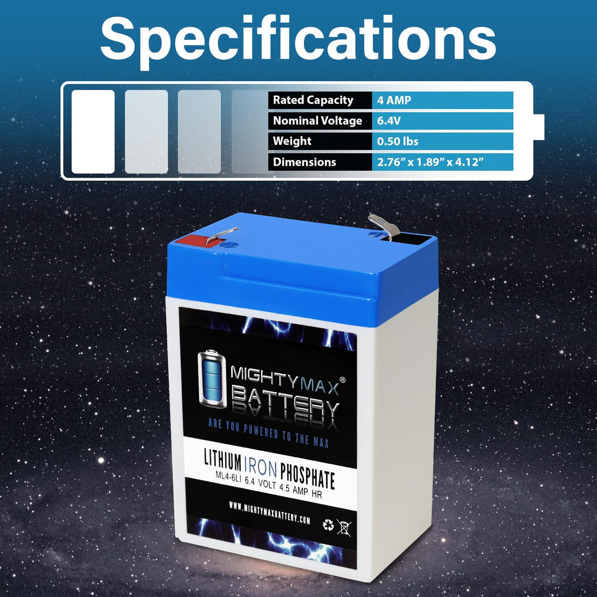 6V 4.5AH Lithium Replacement Battery R43923