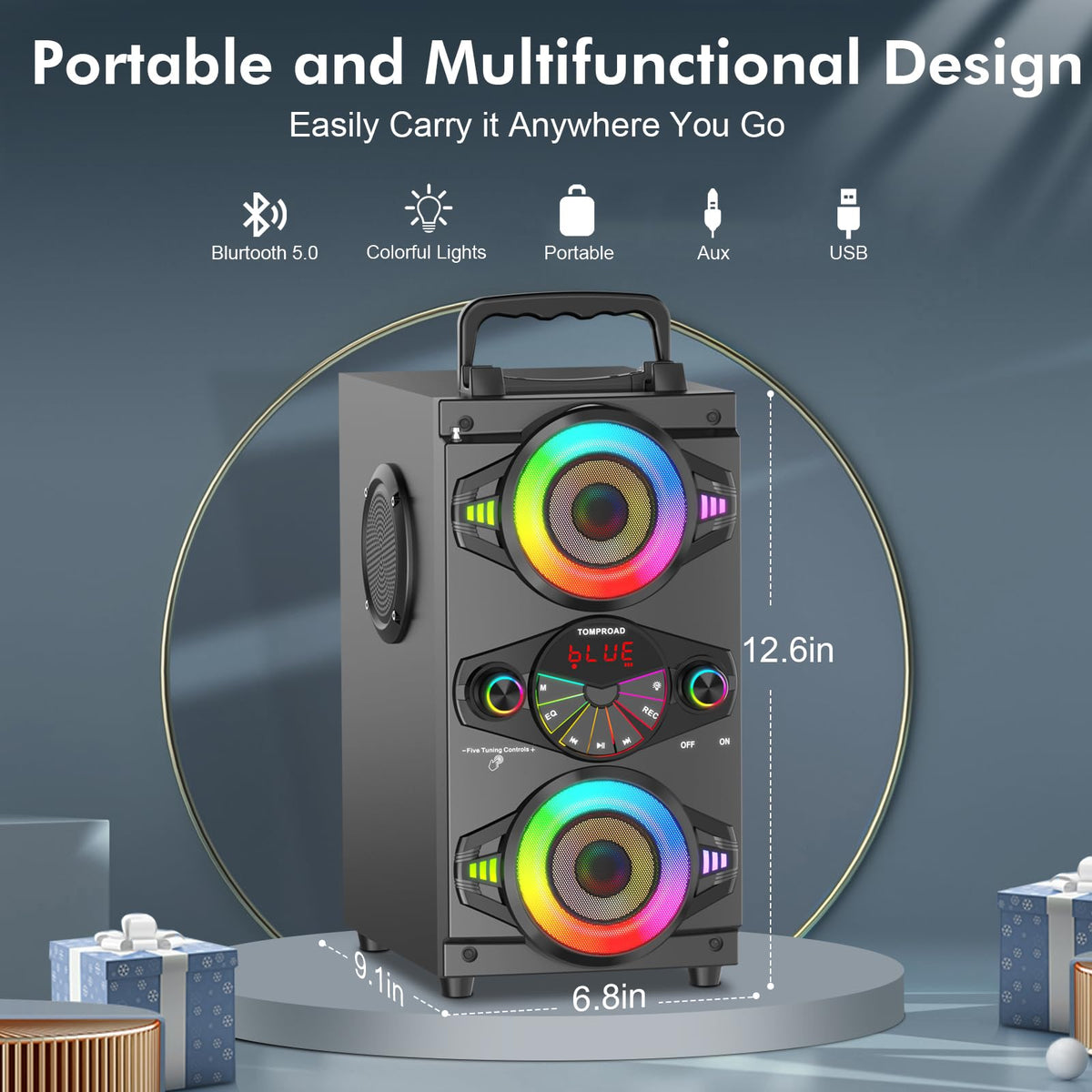 Portable Bluetooth Speakers 60W Wireless Stereo Sound Z479568