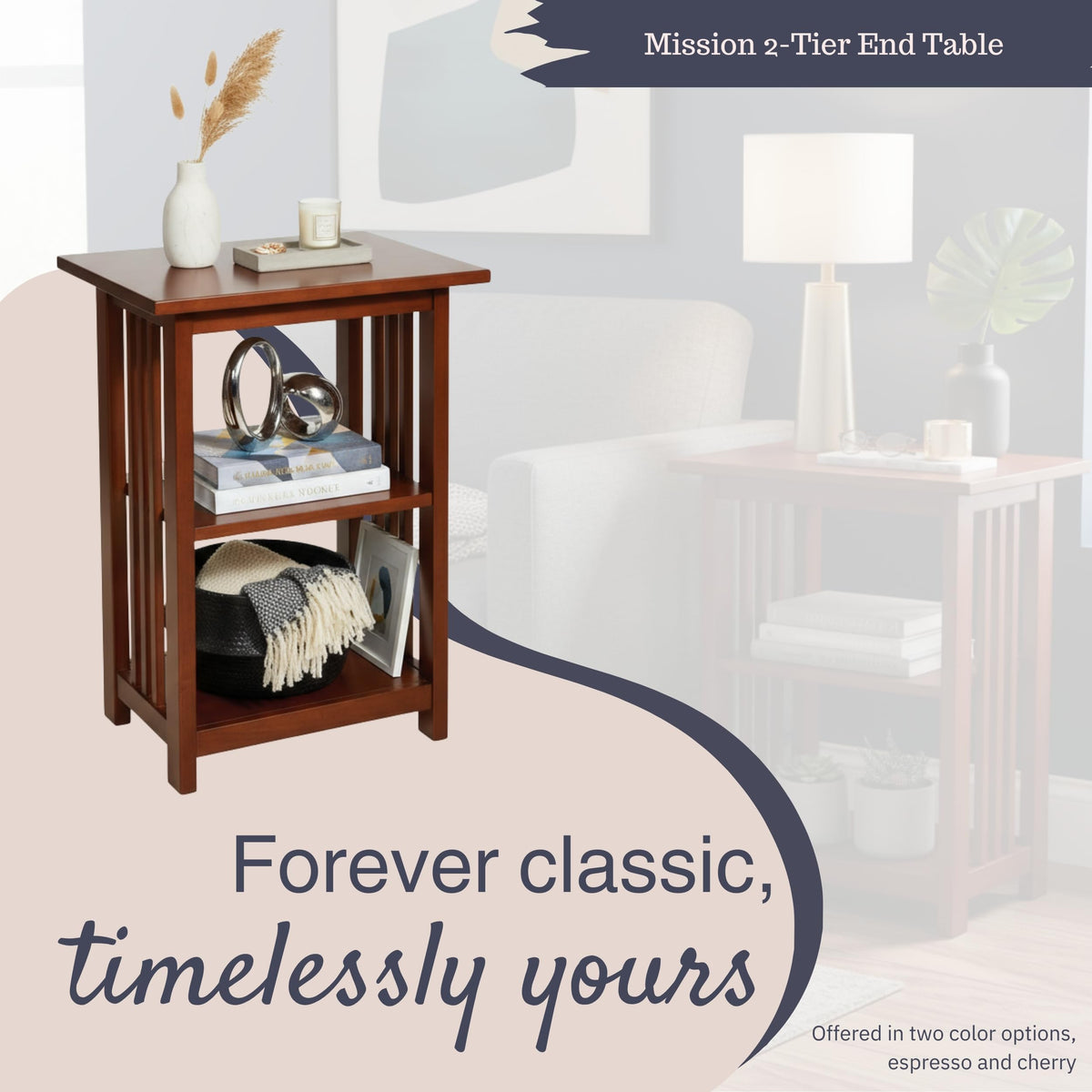 Cherry 3-Tier End Table U2664