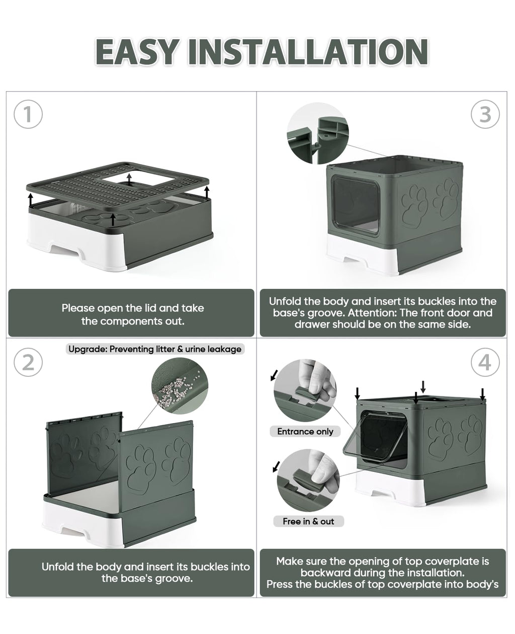 X-Large Cat Litter Box with Litter Mat and Scoop C3943
