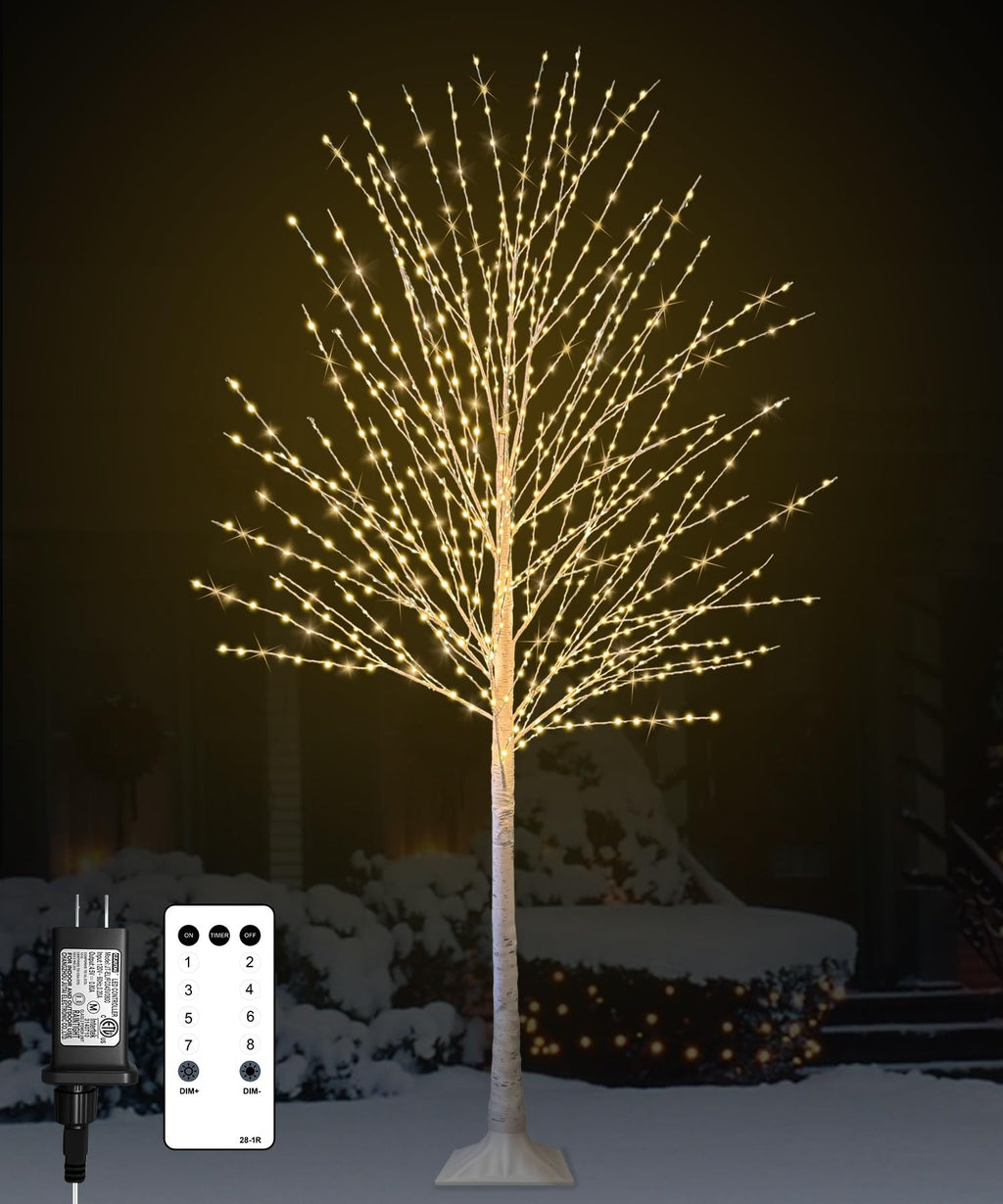 6FT Lighted Birch Tree with 880 LED Lights O670698