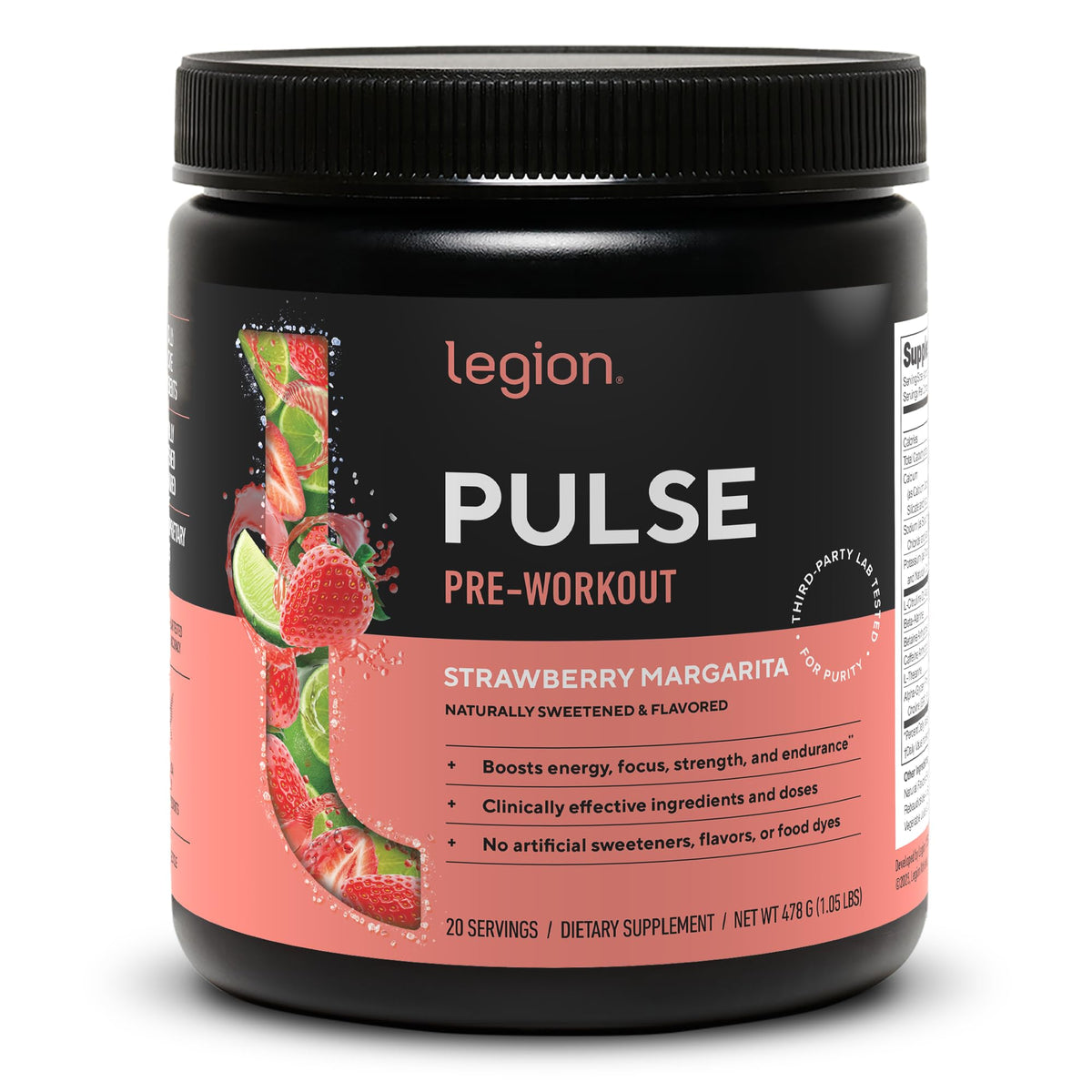 Pre-Workout Powder, 350mg Caffeine, Strawberry Margarita A1704