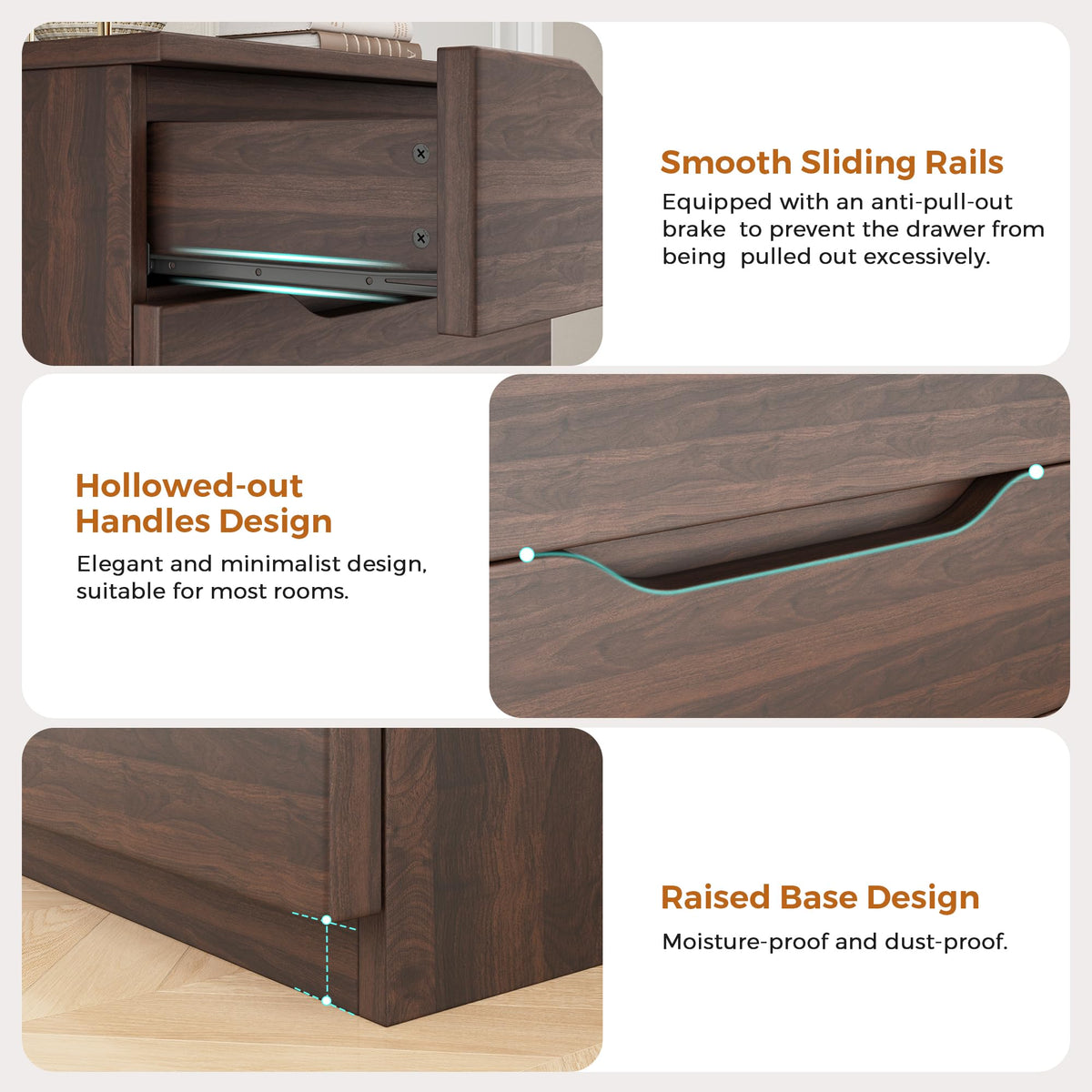 Brown 5 Drawer Dresser A4035