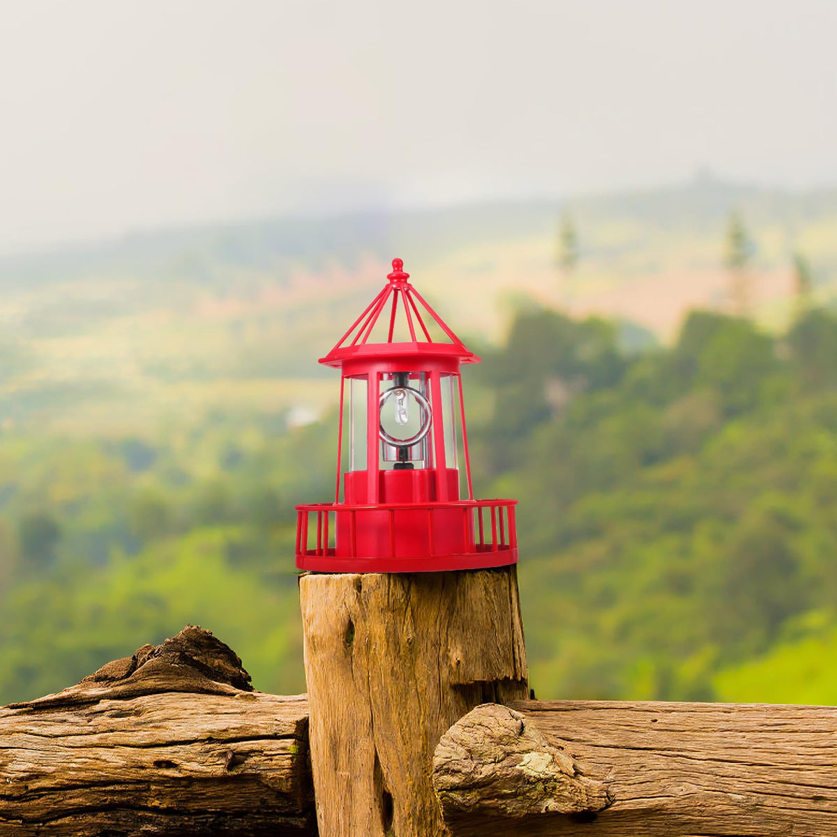 Rotating Metal Solar Lighthouse M452