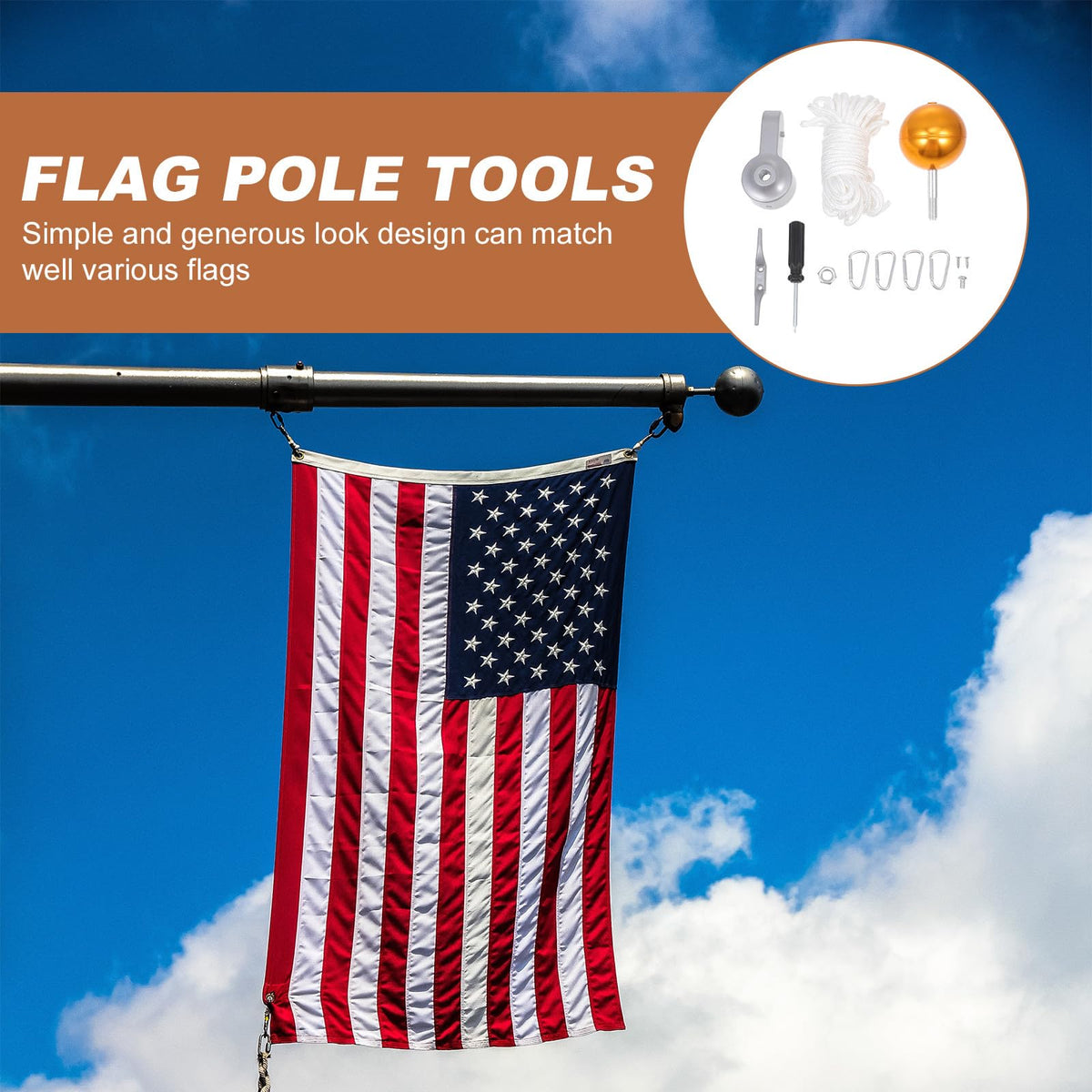 Heavy Duty Flagpole Kit Metal Repair Parts B799565