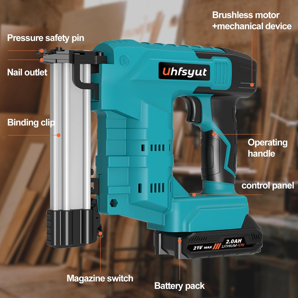 Cordless 21V 2 in 1 Brad Nailer and Staple Gun N877