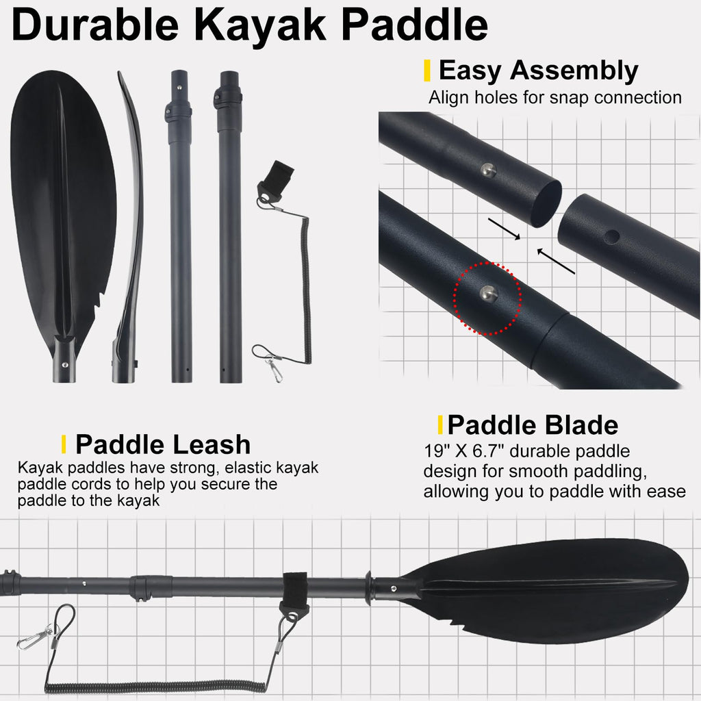 Telescoping Kayak Paddle Black 94inch I4129