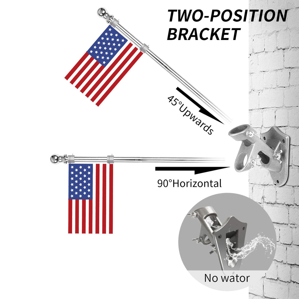 6 Ft Stainless Steel Flag Pole Kit with 3x5 Ft Nylon Flag B85003
