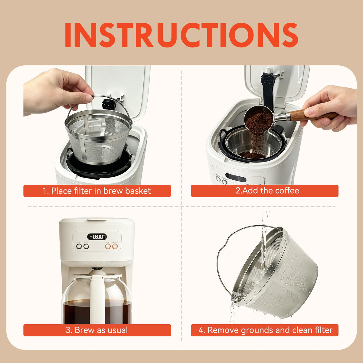 Stainless Steel Reusable Coffee Filter L52788