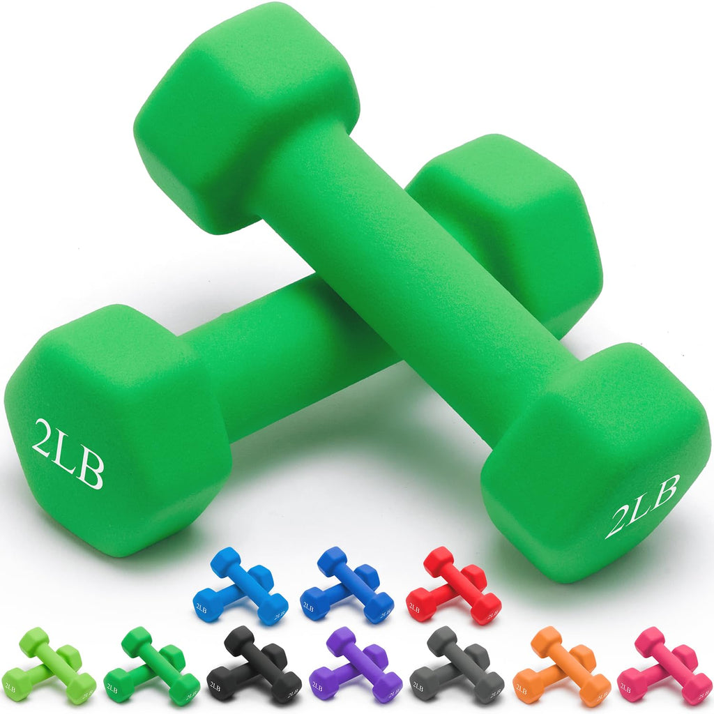 Set of 2 Rubber Hex Dumbbell Weight, 5-50 LB S2724