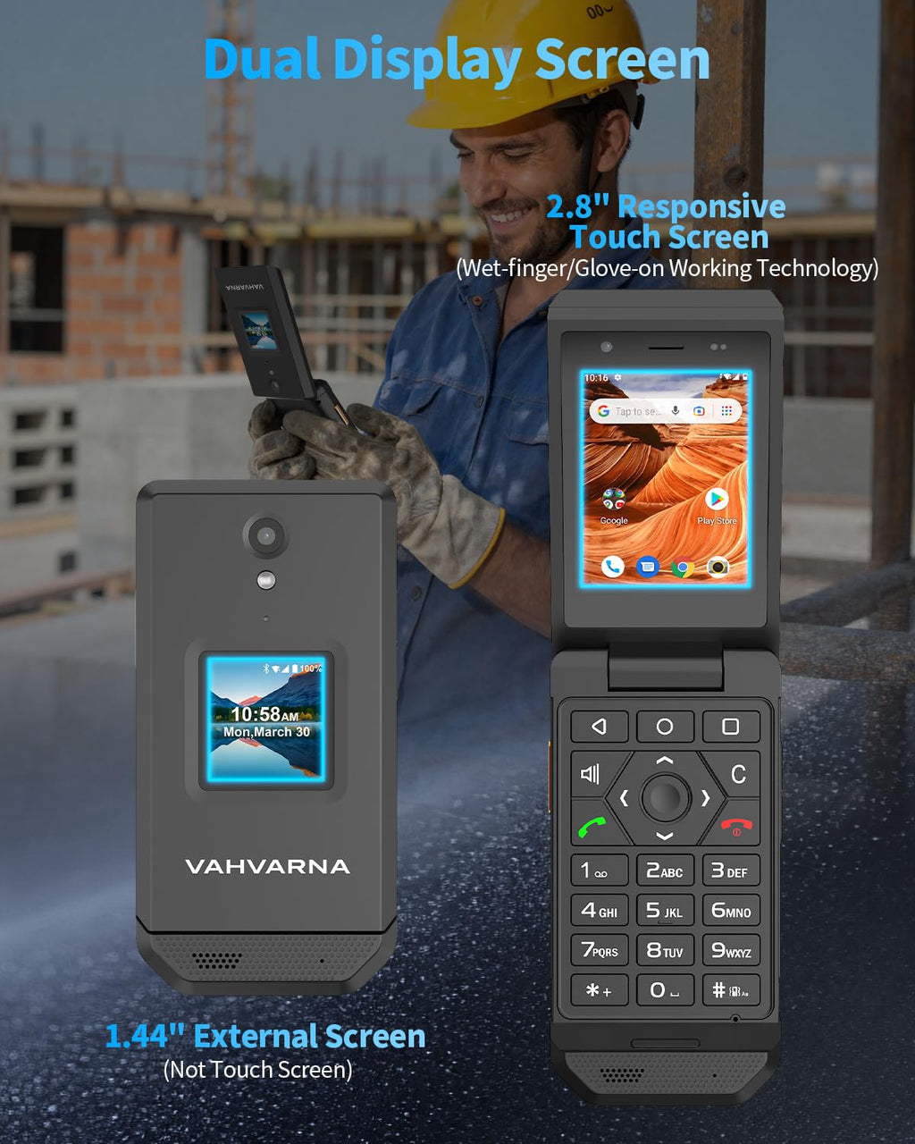 Unlocked 4G LTE Rugged Flip Phone K826