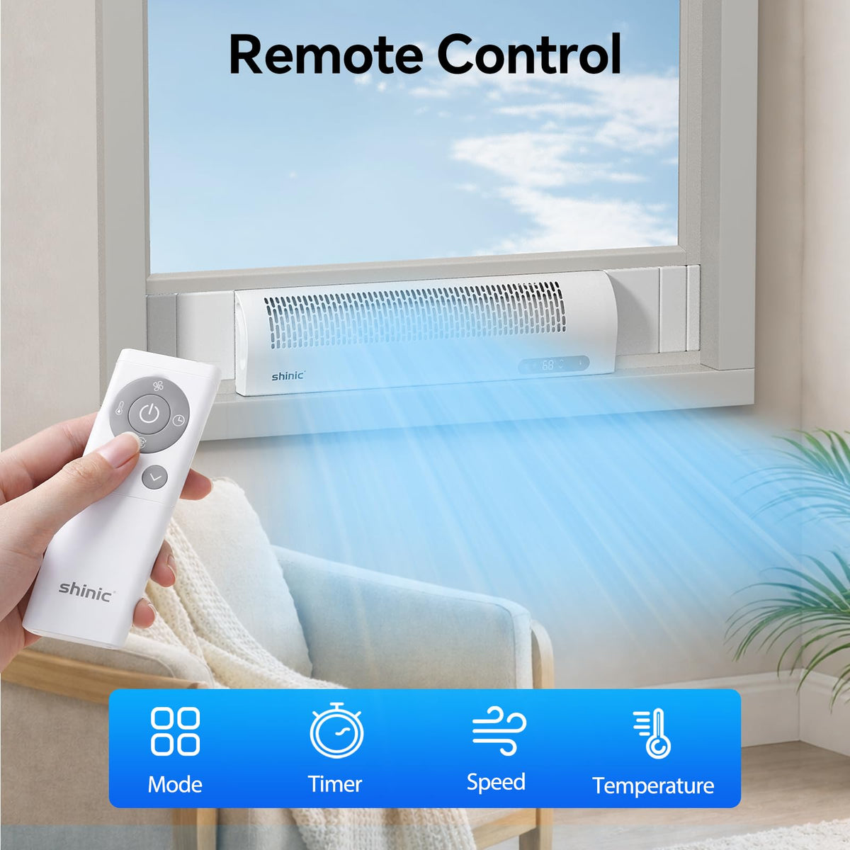 White Reversible Airflow Window Fan with Remote H346777