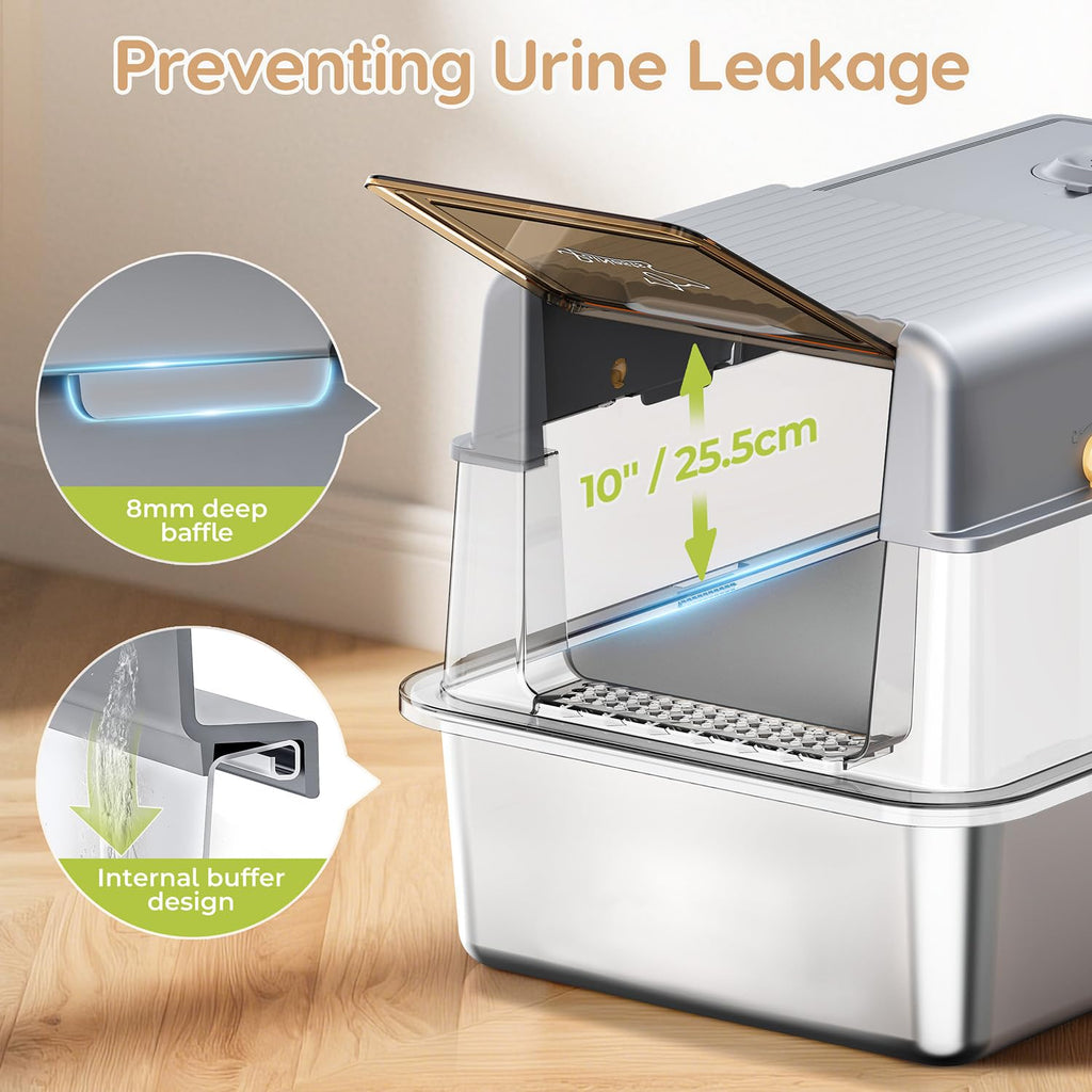 Stainless Steel Litter Box with Lid G520526