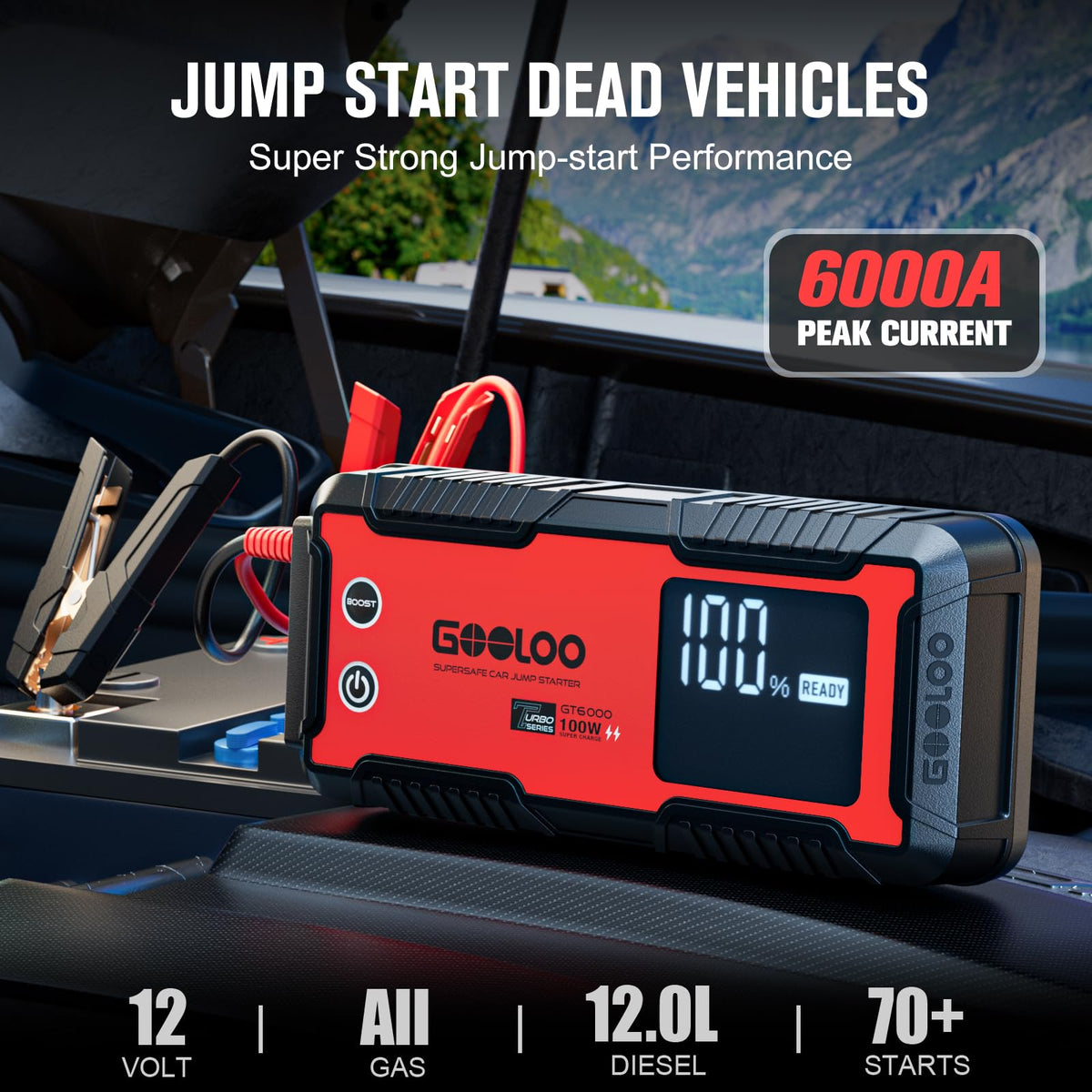 6000A 12V Jump Starter with 100W Fast Charge S785