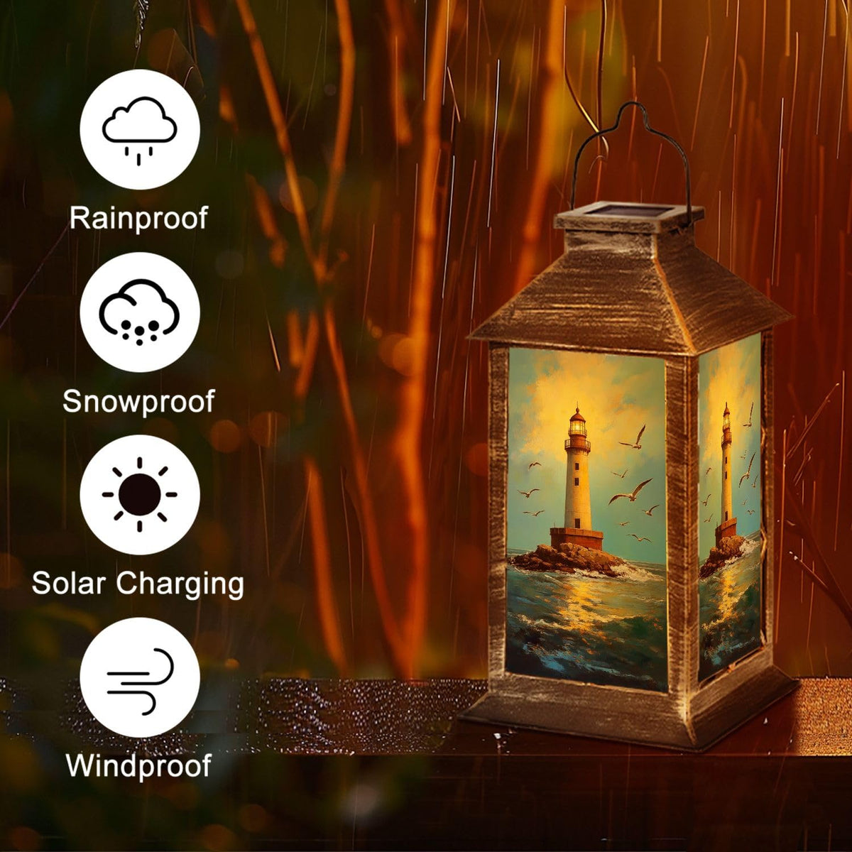 Waterproof Solar Powered Hanging Lantern Q6424