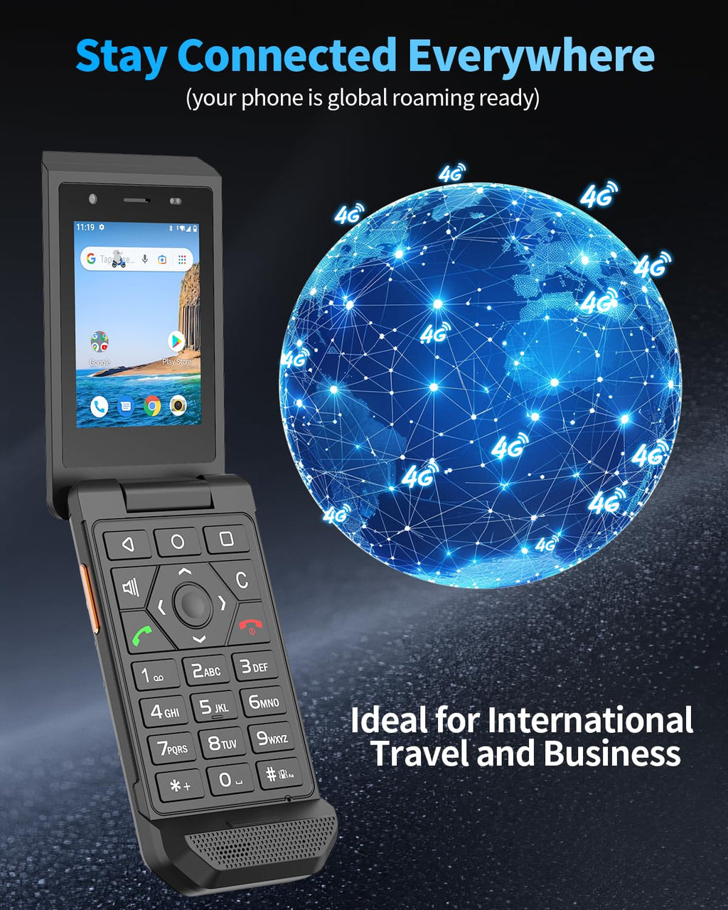Unlocked 4G LTE Rugged Flip Phone K826