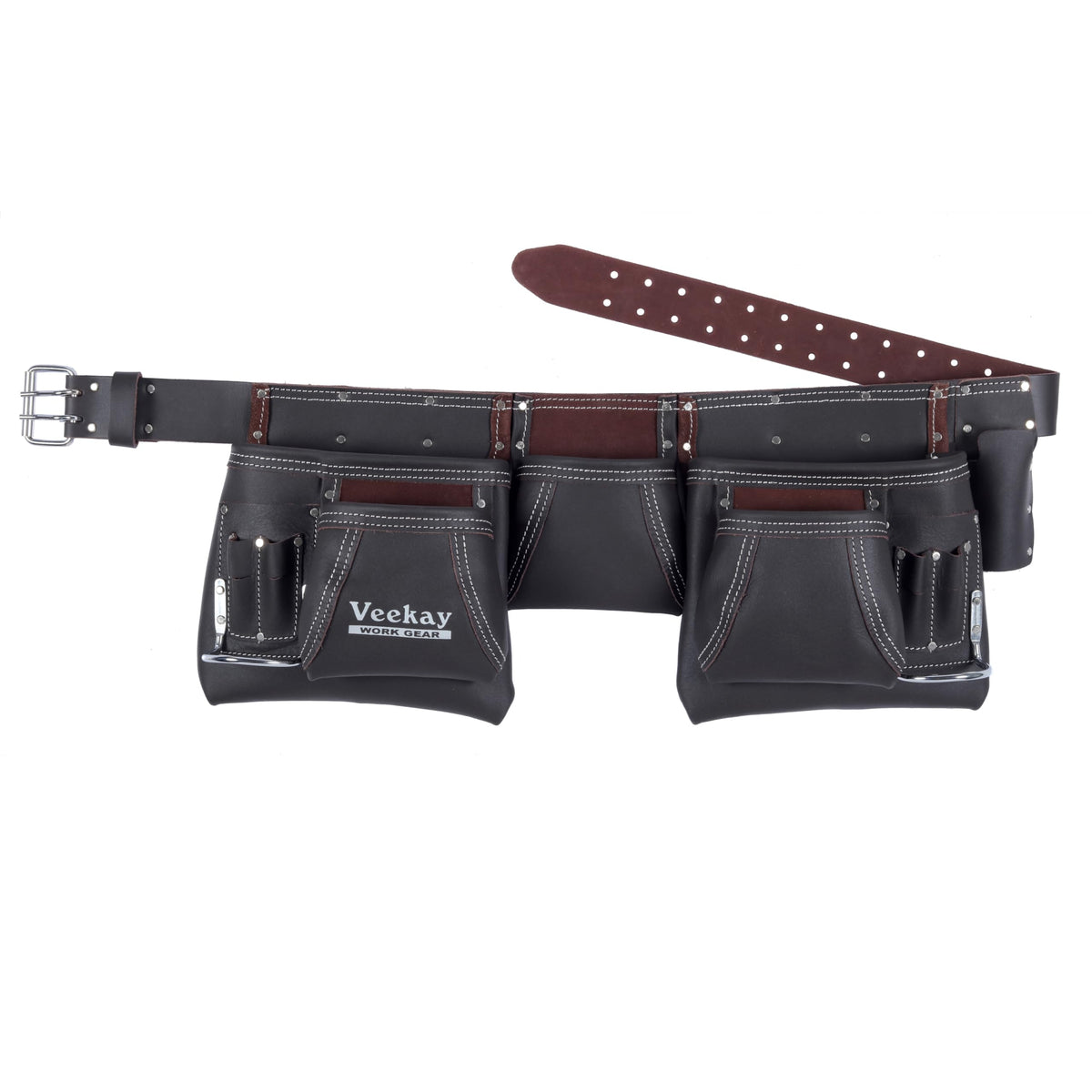Brown Leather 2-Inch Tool Belt with 12 Pockets N23884