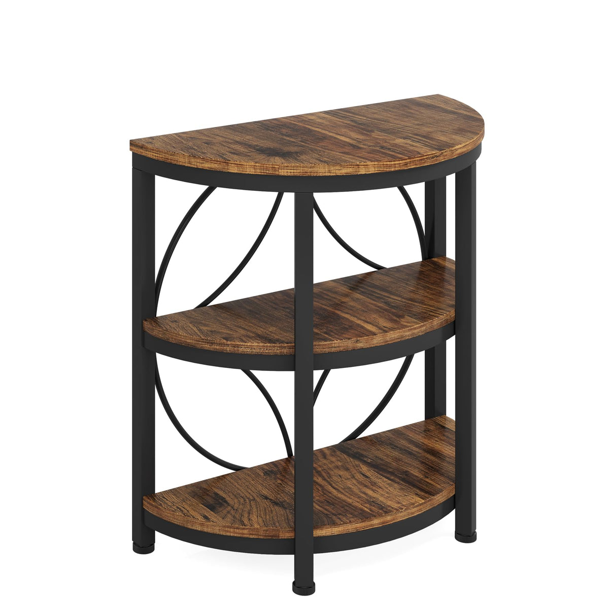 Half Round 3-Tier Metal End Table L174