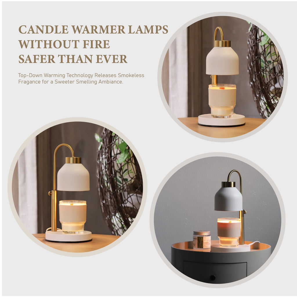 Candle Warmer Lamp with Timer Dimmer Adjustable White V746995