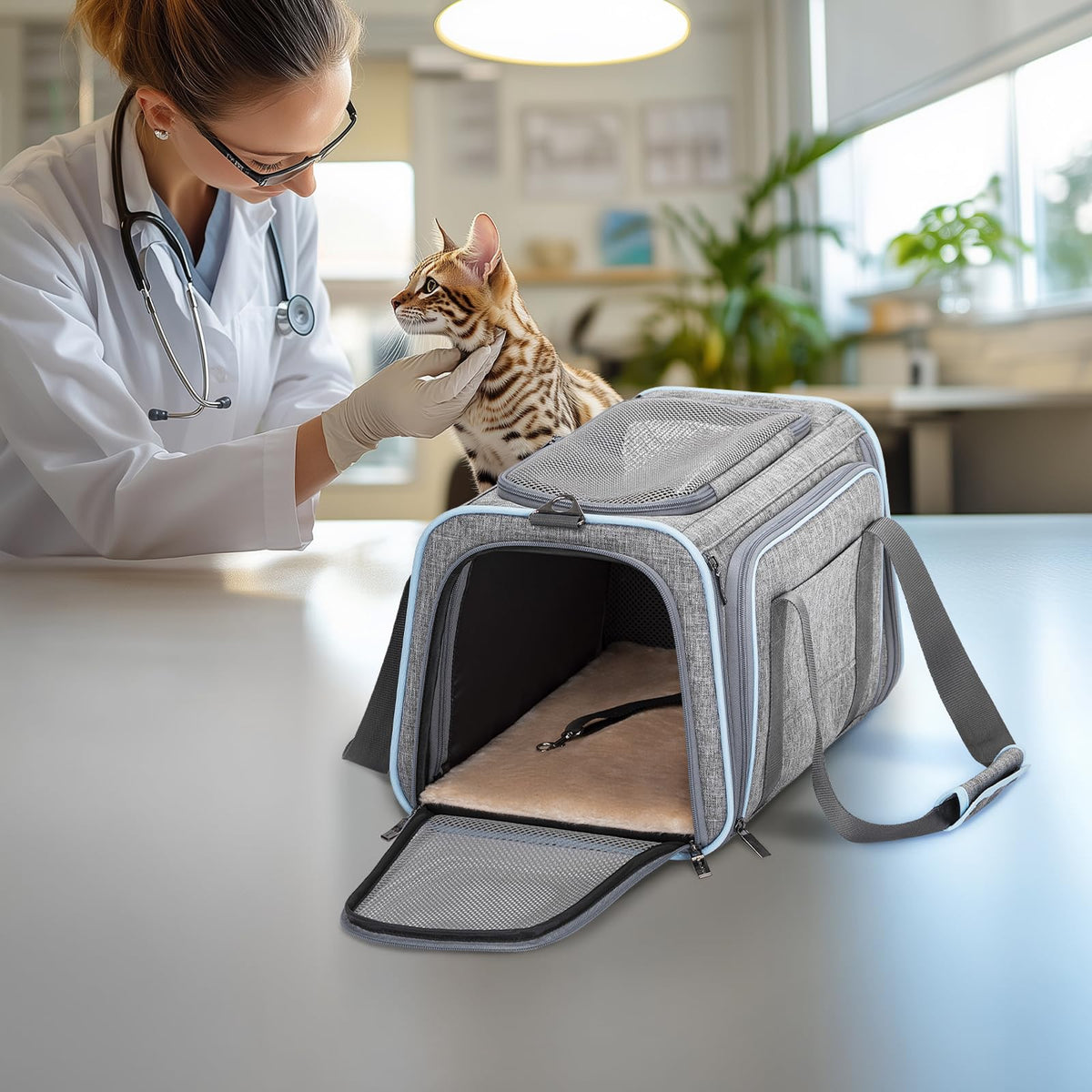 Small Double Expandable Cat Carrier C82837