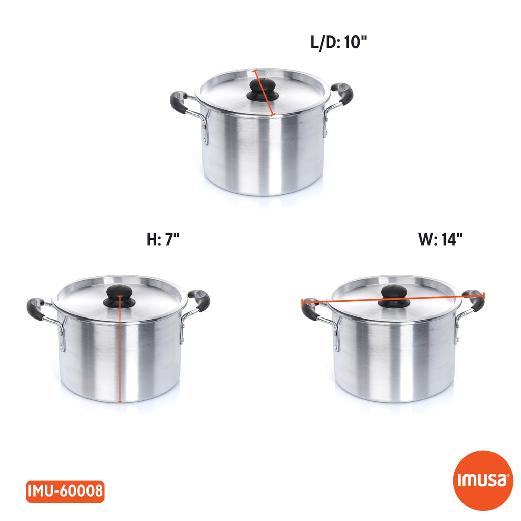 Silver 8 Quart Aluminum Stock Pot with Lid C5258