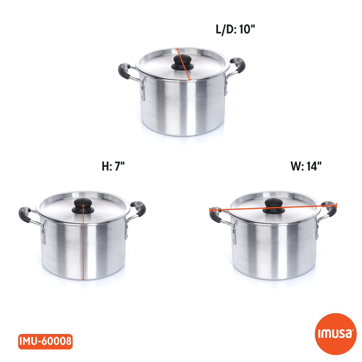 Silver 8 Quart Aluminum Stock Pot with Lid C5258