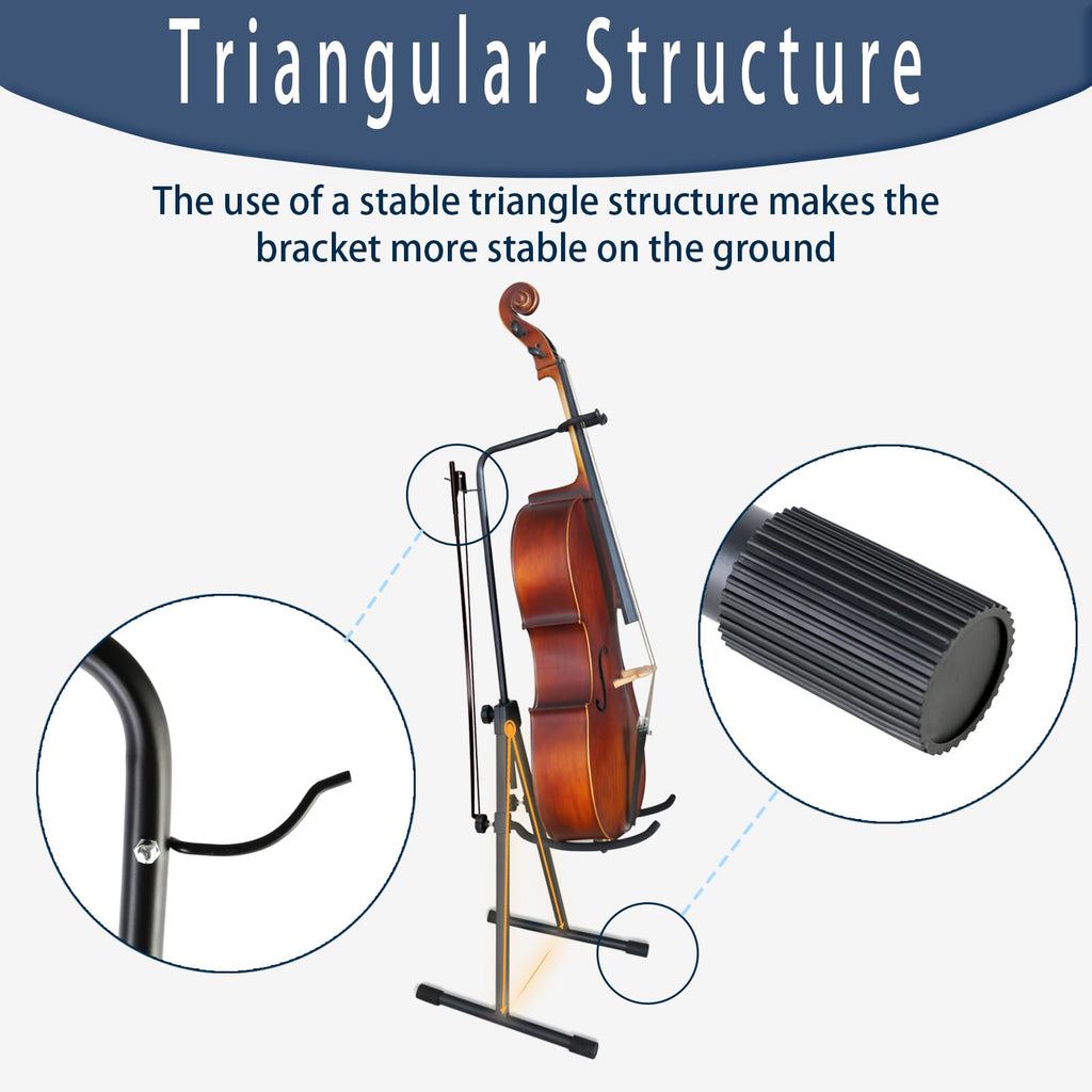 Double Bass Stand, Sturdy and Portable Upright Bass, Black B355440