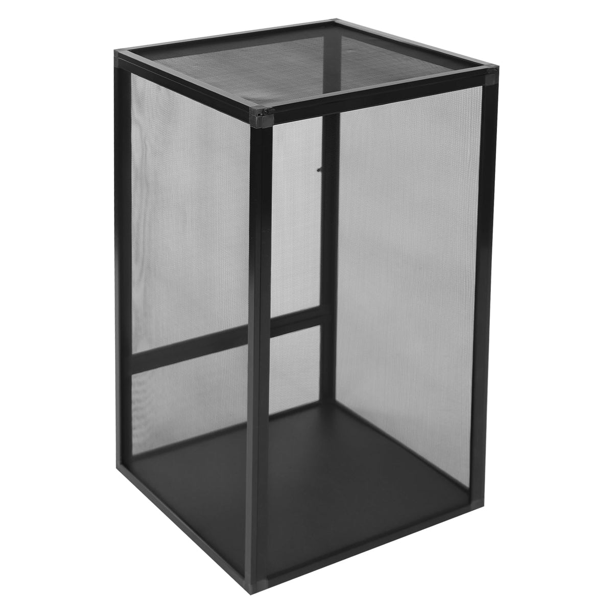Black Large Aluminum Screen Reptile Terrarium Cage with Locking Latch R506896