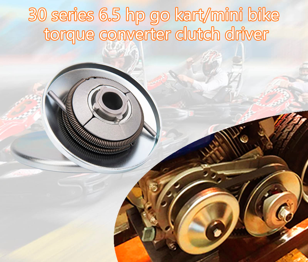 6.5 hp Go Kart Torque Converter Kit 3/4" Bore Clutch Pulley H312256