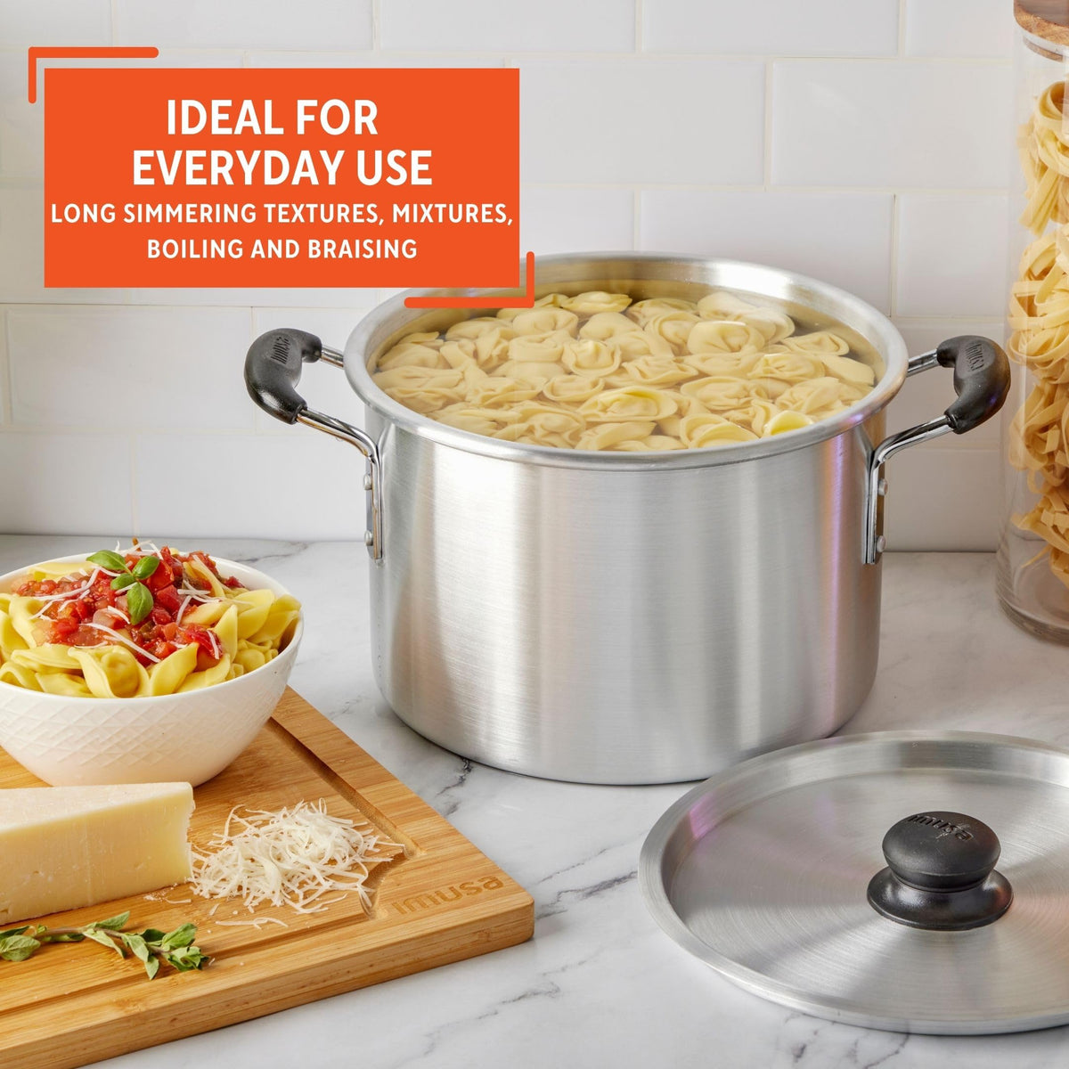 Silver 8 Quart Aluminum Stock Pot with Lid C5258