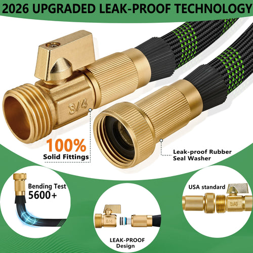 100 ft Lightweight Flexible Garden Hose with 10-Function Nozzle R63290