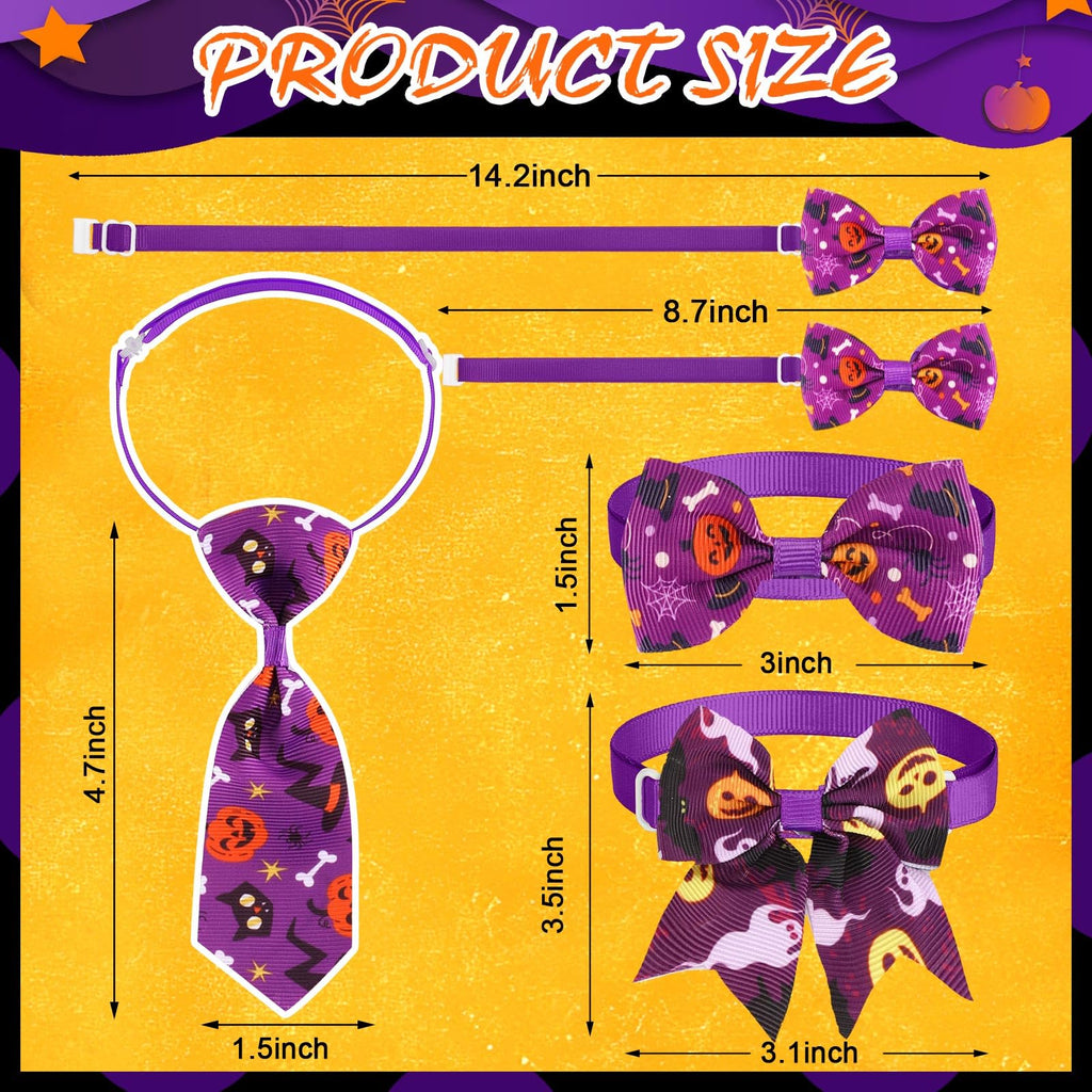 240 Pcs Halloween Dog Bows Tie Collars V2872