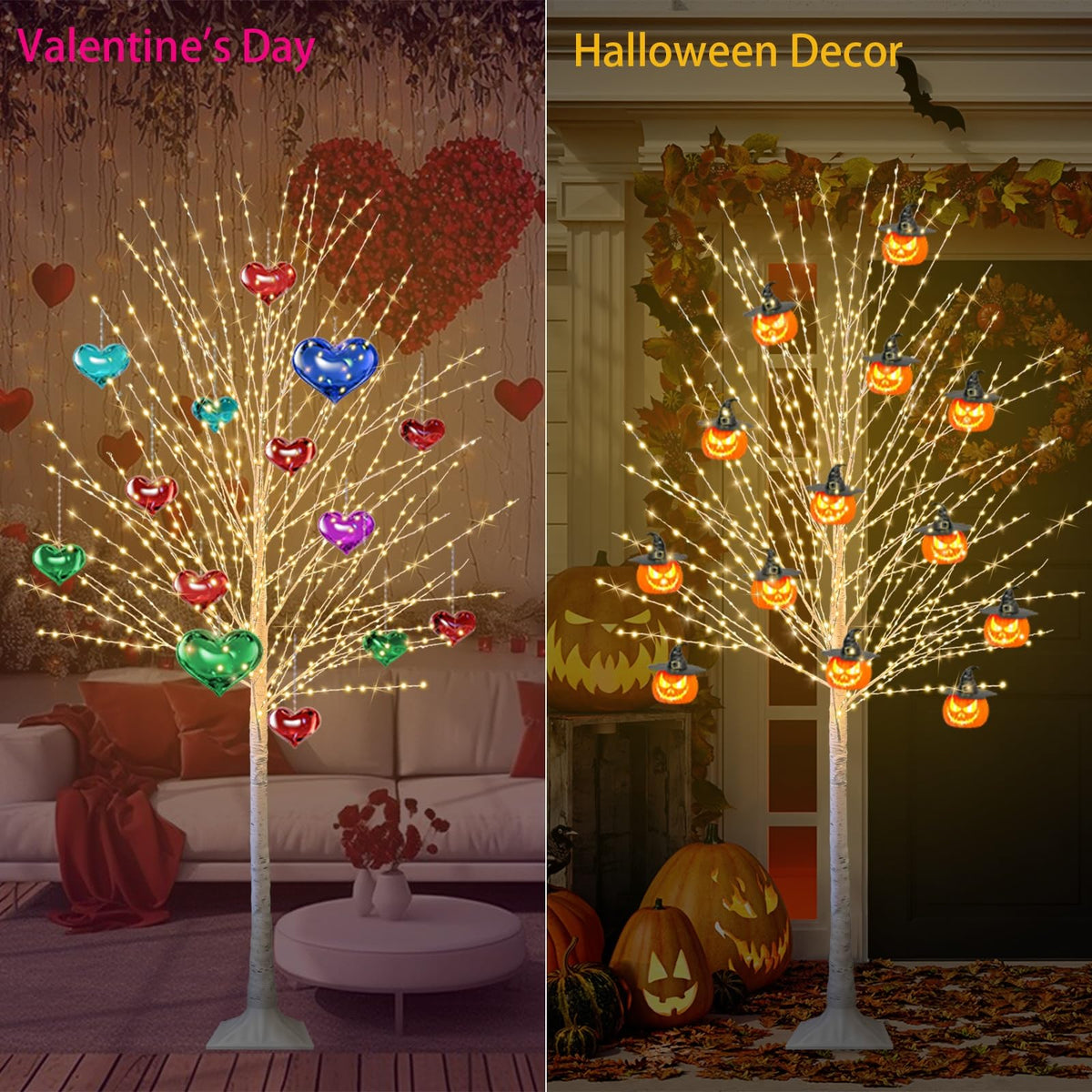 6FT Lighted Birch Tree with 880 LED Lights O670698