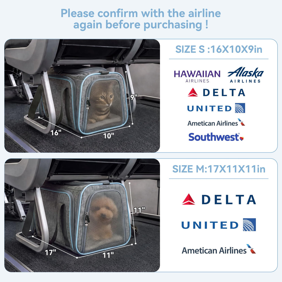 Small Double Expandable Cat Carrier C82837