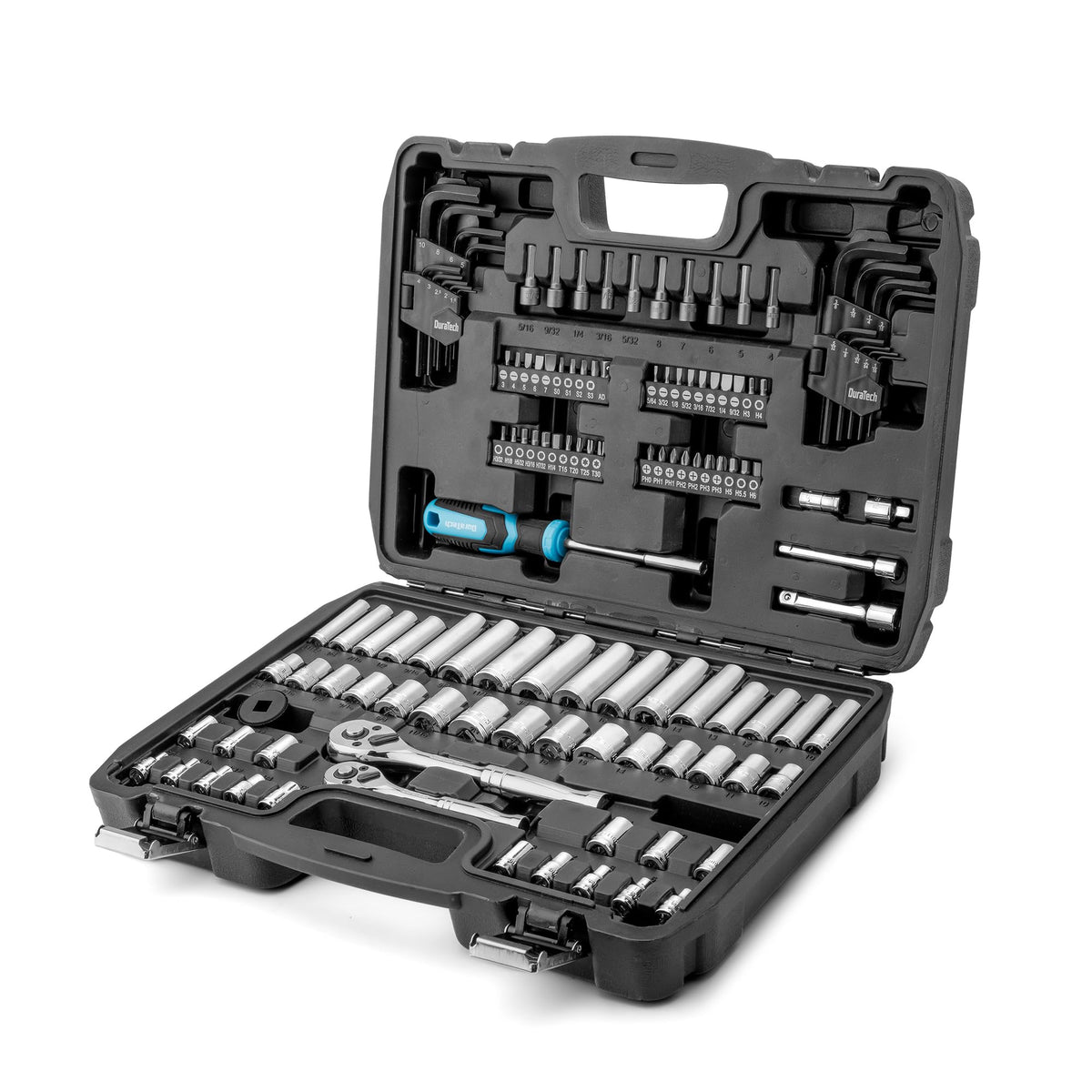 121-Piece Mechanics Tool Kit with Carrying Tool Box Q60679