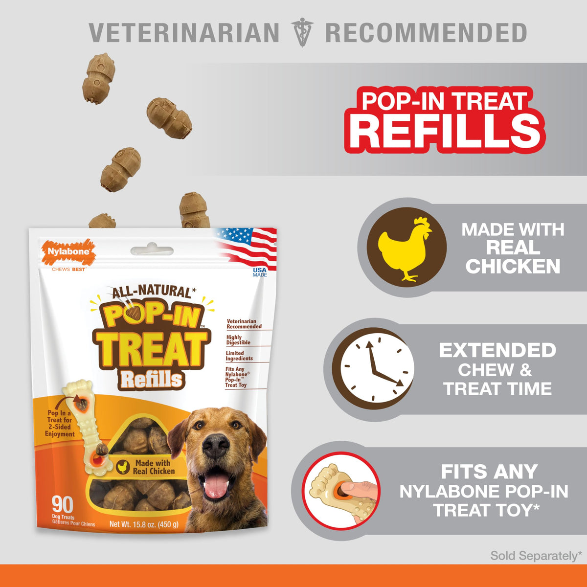 Chicken Dog Treat Refills, 90 Count H2940