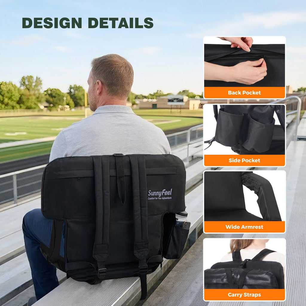 Foldable Stadium Seats 2-Pack with Shoulder Straps A509416