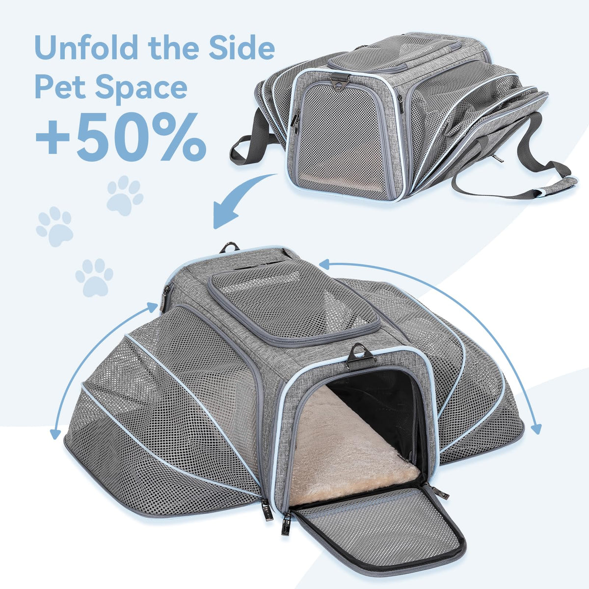 Small Double Expandable Cat Carrier C82837