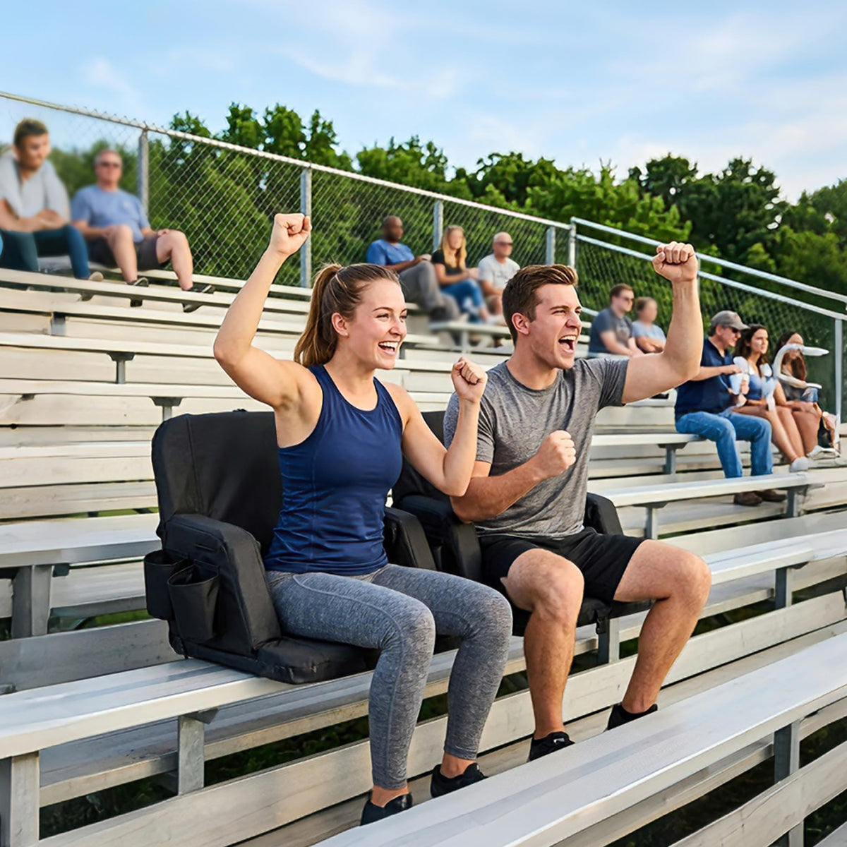 Foldable Stadium Seats 2-Pack with Shoulder Straps A509416