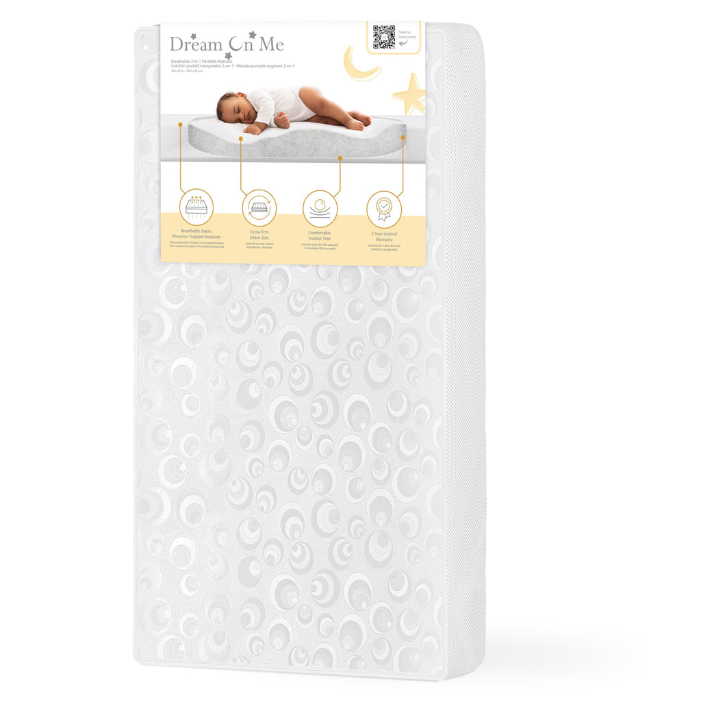2-in-1 Portable Mini Crib Mattress V39392