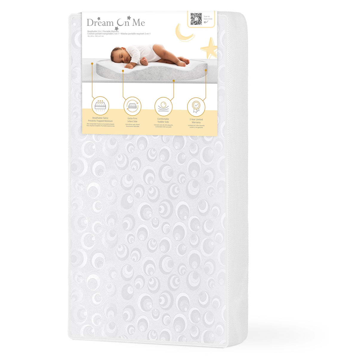 2-in-1 Portable Mini Crib Mattress V39392