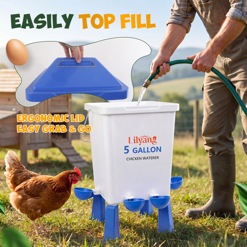 Chicken Feeder and Waterer Set 5 Gallon I94808